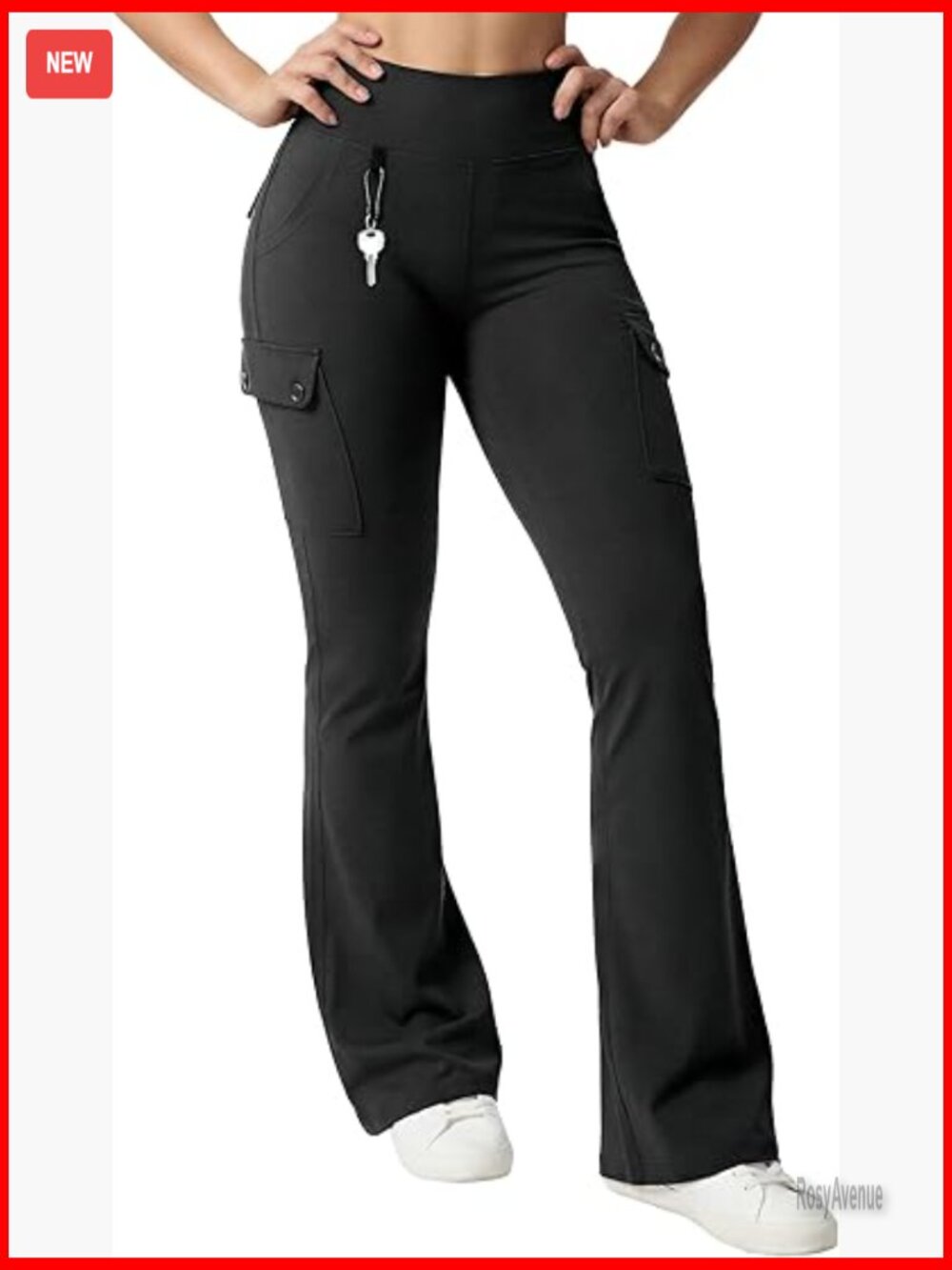 6-Pocket High Waist Flare Leggings Tummy Control Yoga Pants